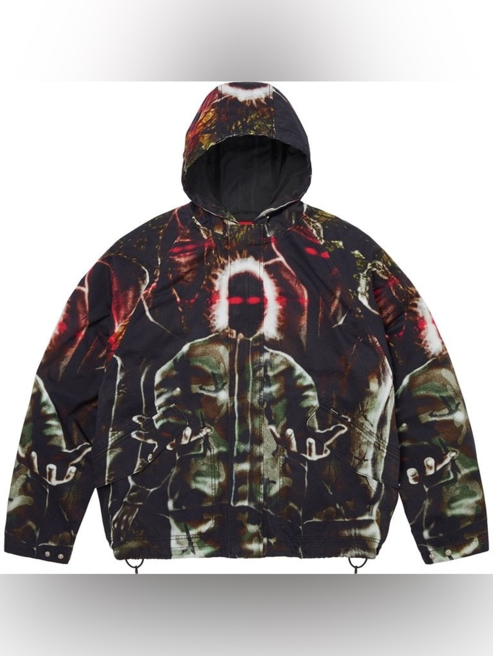 SUPREME Hooded Raglan Jacket Multicolor ‘Art Dealer Camo’ MEN’S SIZE LARGE SS26